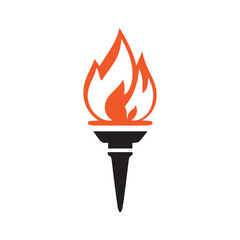 Torch Logo Design Graphic Illustration