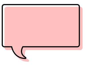 Naklejka premium シンプルな線がずれた吹き出し 四角形