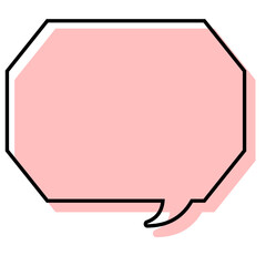 シンプルな線がずれた吹き出し　角のある八角形