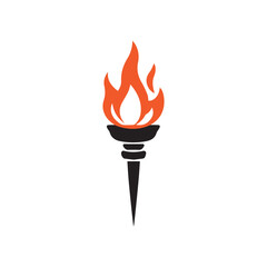 Torch Logo Design Graphic Illustration