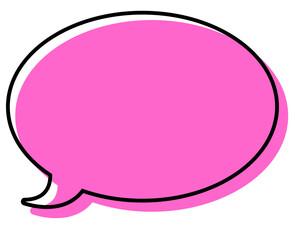 シンプルな線がずれた吹き出し　丸形