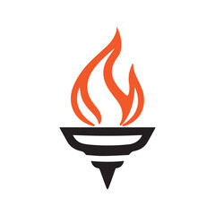 Torch Logo Design Graphic Illustration