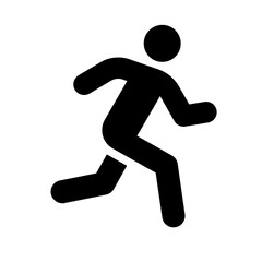 Running Person Icon – Generic Motion Symbol for Wayfinding or Alerts