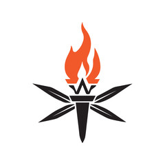 Torch Logo Design Graphic Illustration