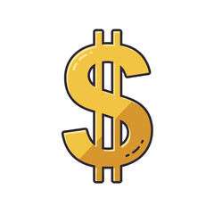 Obraz premium Golden dollar sign symbolizing wealth and financial success, suitable for UI icon or educational material 