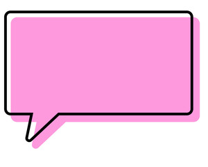 シンプルな線がずれた吹き出し　四角形