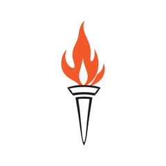Torch Logo Design Graphic Illustration
