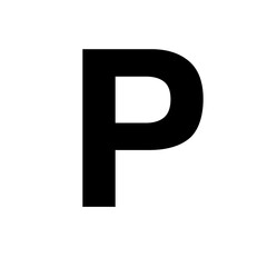 Parking Area Icon – Bold P Symbol for Vehicle Parking Zones