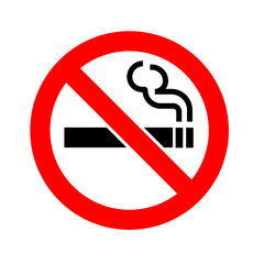 No Smoking Icon – Cigarette Prohibition Sign with Red Circle