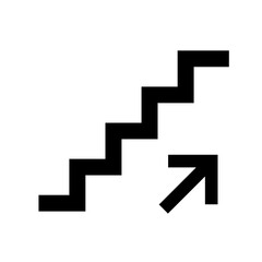 Up Stairs Icon &ndash; Directional Wayfinding Symbol with Upward Arrow