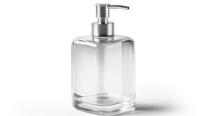 Clear rectangular soap dispenser