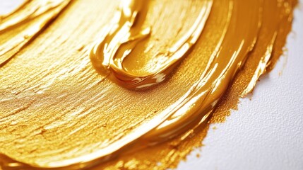 Golden paint strokes