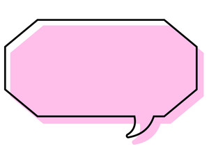 シンプルな線がずれた吹き出し　細長い八角形