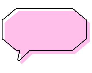 シンプルな線がずれた吹き出し　細長い八角形