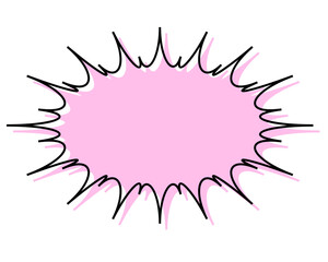 シンプルな線がずれた吹き出し　細長いギザギザした形