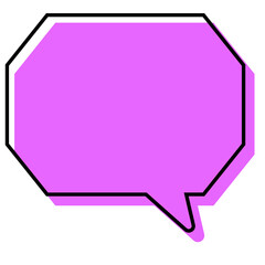 シンプルな線がずれた吹き出し　角のある八角形