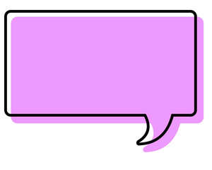 シンプルな線がずれた吹き出し　四角形