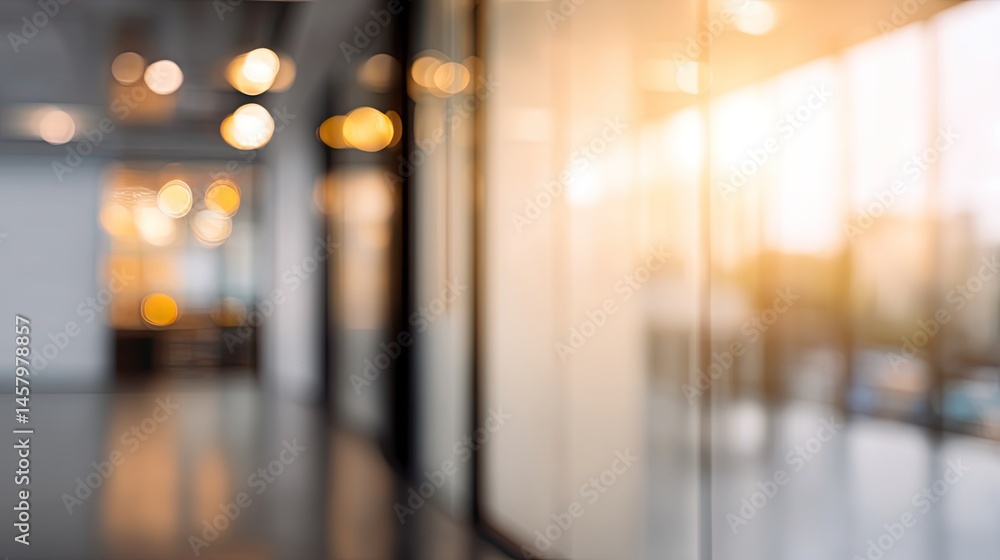 Poster dynamic office environment with blurred background modern workspace concept professional setting