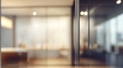 Business meeting setup in modern office blurred background contemporary environment professional view