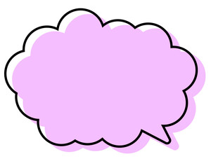 シンプルな線がずれた吹き出し　丸みのある雲形