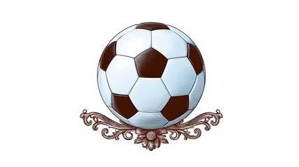 Vintage Soccer Ball Emblem Classic Sport Design.
