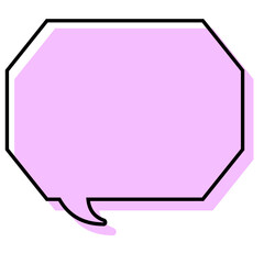 シンプルな線がずれた吹き出し　角のある八角形