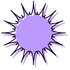 シンプルな線がずれた吹き出し　ギザギザした形