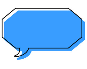 シンプルな線がずれた吹き出し　細長い八角形