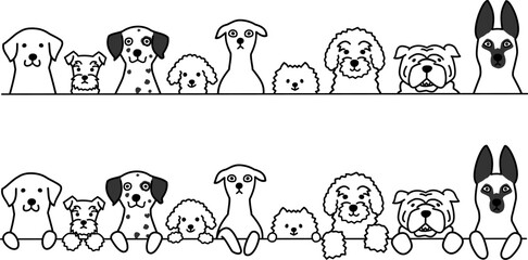 cartoon dogs border set