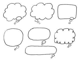 手描きあしらいセット　吹き出し　シンプル　