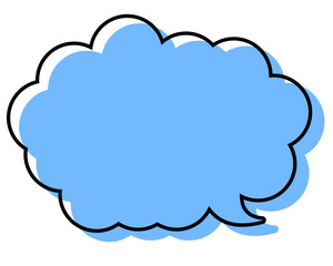 シンプルな線がずれた吹き出し　丸みのある雲形