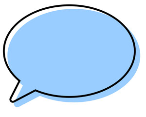 シンプルな線がずれた吹き出し　丸形