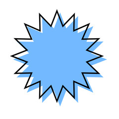 シンプルな線がずれた吹き出し　ギザギザした形