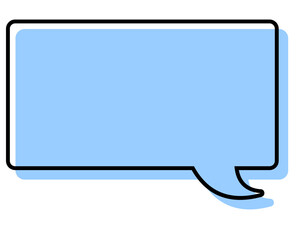 シンプルな線がずれた吹き出し　四角形