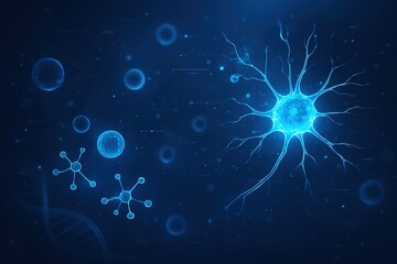 Obraz premium Neural Network: A vibrant visualization of interconnected neurons, bathed in a futuristic glow, symbolizing the complex beauty of the brain.