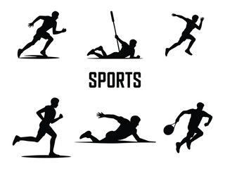 Dynamic Silhouette Sports Icons for Design