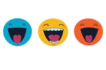 Fototapeta premium set of smiles