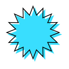 シンプルな線がずれた吹き出し　ギザギザした形