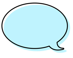 シンプルな線がずれた吹き出し　丸形