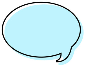 シンプルな線がずれた吹き出し　丸形