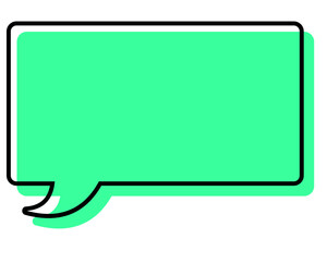 シンプルな線がずれた吹き出し　四角形