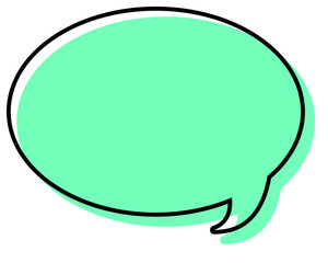 シンプルな線がずれた吹き出し　丸形