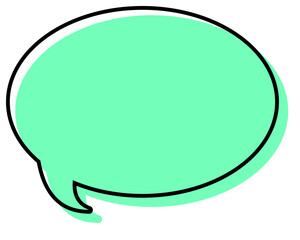 シンプルな線がずれた吹き出し　丸形