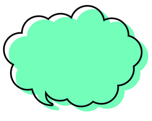 シンプルな線がずれた吹き出し　丸みのある雲形