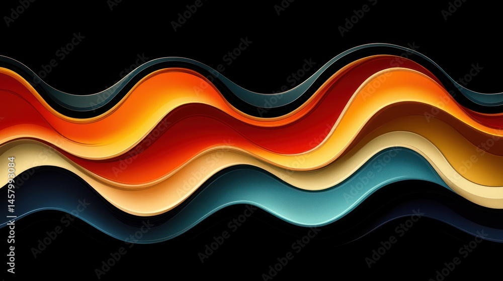 Poster abstract multicolored waves background design with dynamic motion effect