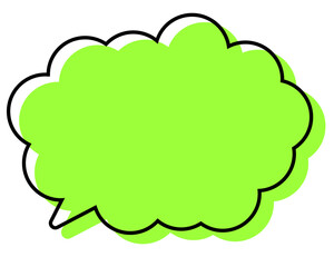 シンプルな線がずれた吹き出し　丸みのある雲形