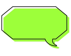 シンプルな線がずれた吹き出し　細長い八角形