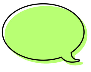 シンプルな線がずれた吹き出し　丸形