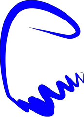 Fototapeta premium Abstract thick-line drawing resembling a dynamic form, a white background.