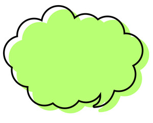 シンプルな線がずれた吹き出し　丸みのある雲形